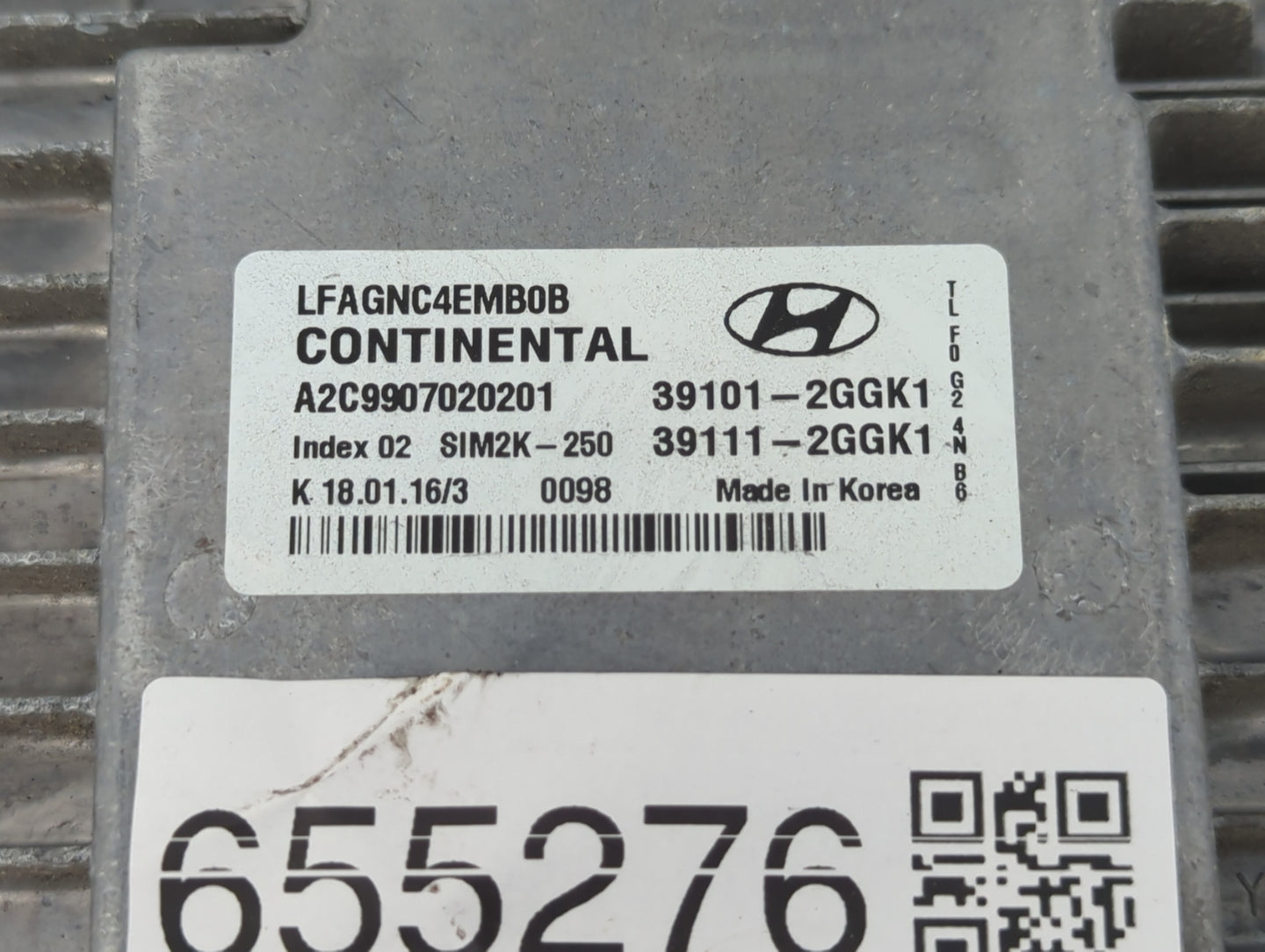 2015-2017 Hyundai Sonata PCM Engine Control Computer ECU ECM PCU OEM P/N:39111-2GGK1 39101-2GGK1 Fits Fits 2015 2016 2017 OE