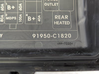 2016-2017 Hyundai Sonata Fusebox Fuse Box Panel Relay Module P/N:91950-C1820 Fits Fits 2016 2017 OEM Used Auto Parts - Oemus