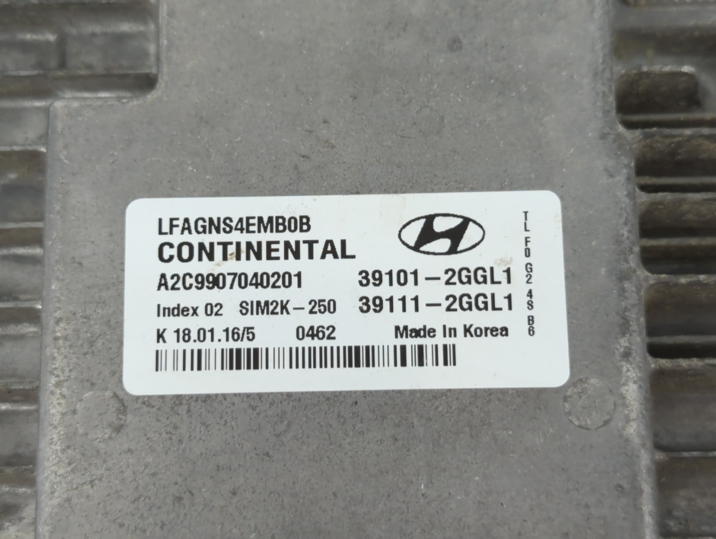 2015-2017 Hyundai Sonata PCM Engine Control Computer ECU ECM PCU OEM P/N:39101-2GGL1 Fits Fits 2015 2016 2017 OEM Used Auto 
