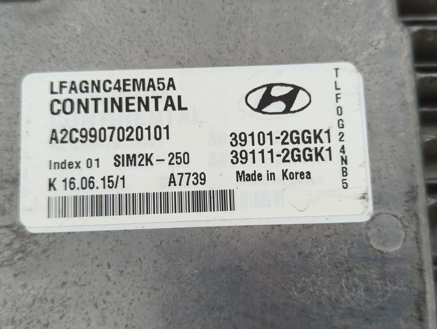 2015-2017 Hyundai Sonata PCM Engine Control Computer ECU ECM PCU OEM P/N:39111-2GGK1 39101-2GGK1 Fits Fits 2015 2016 2017 OE