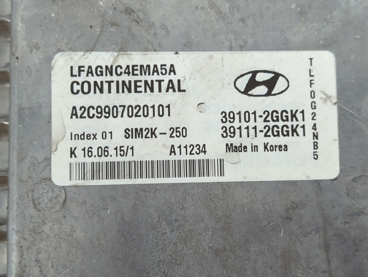 2015-2017 Hyundai Sonata PCM Engine Control Computer ECU ECM PCU OEM P/N:39111-2GGK1 39101-2GGK1 Fits Fits 2015 2016 2017 OE