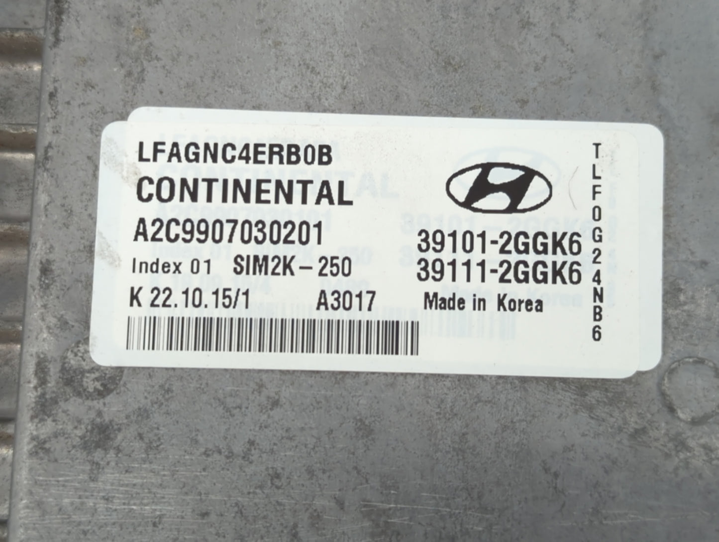 2015-2017 Hyundai Sonata PCM Engine Control Computer ECU ECM PCU OEM P/N:39101-2GGK6 Fits Fits 2015 2016 2017 OEM Used Auto 