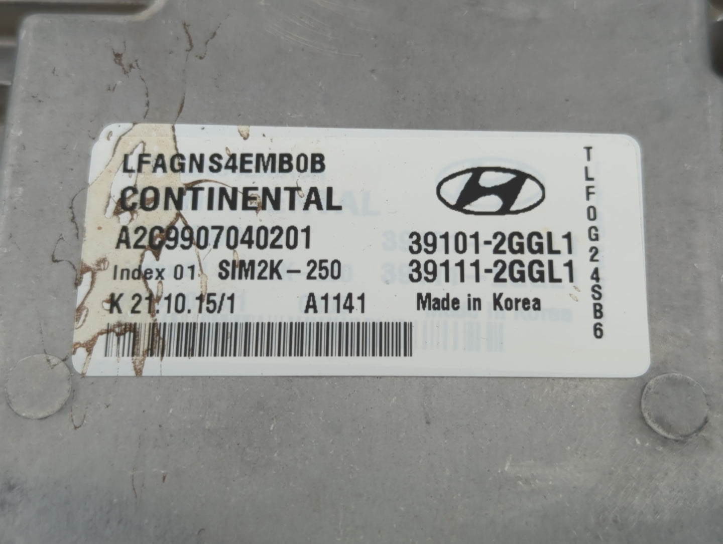 2015-2017 Hyundai Sonata PCM Engine Control Computer ECU ECM PCU OEM P/N:39101-2GGL1 Fits Fits 2015 2016 2017 OEM Used Auto 