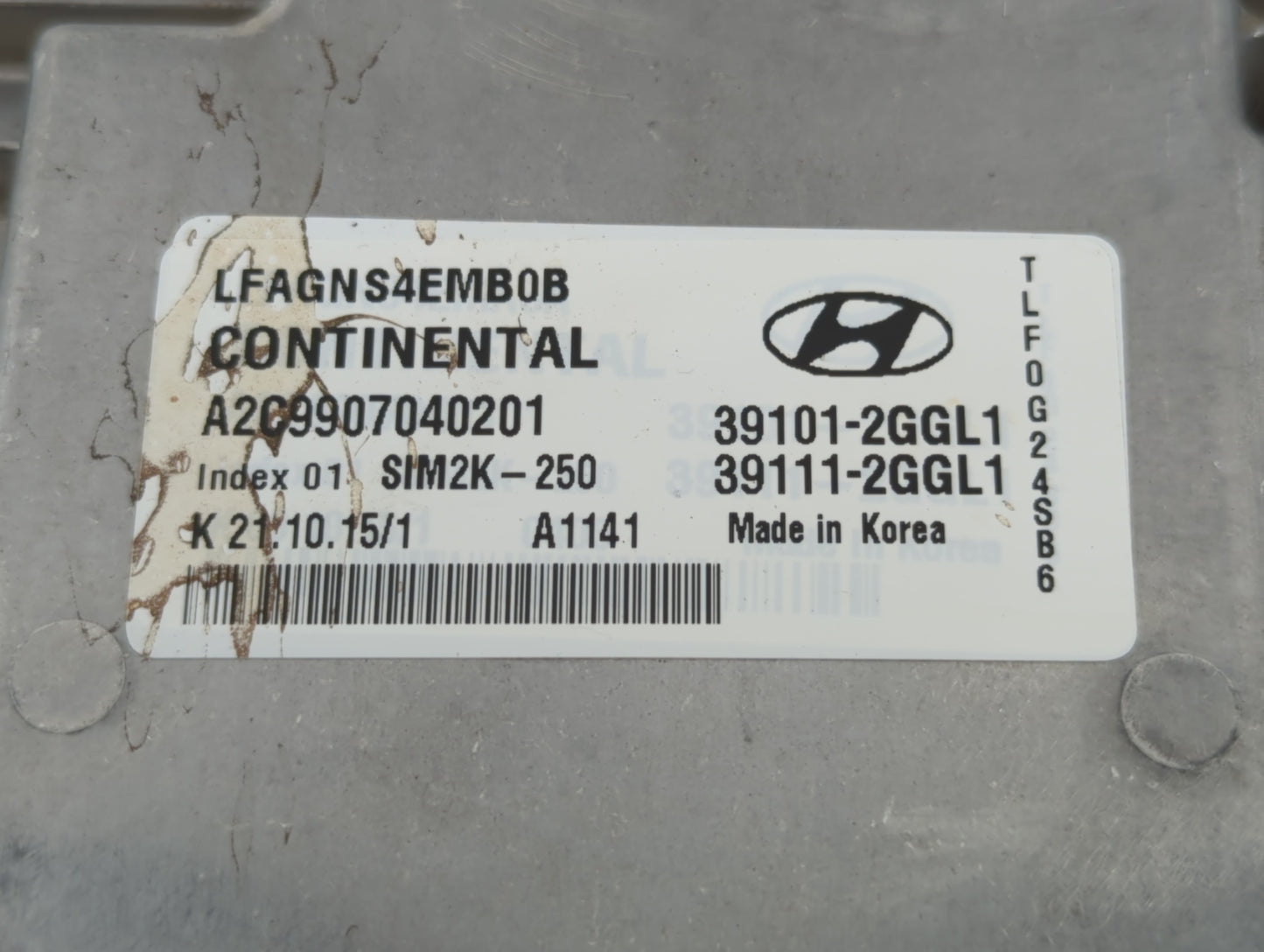 2015-2017 Hyundai Sonata PCM Engine Control Computer ECU ECM PCU OEM P/N:39101-2GGL1 Fits Fits 2015 2016 2017 OEM Used Auto 