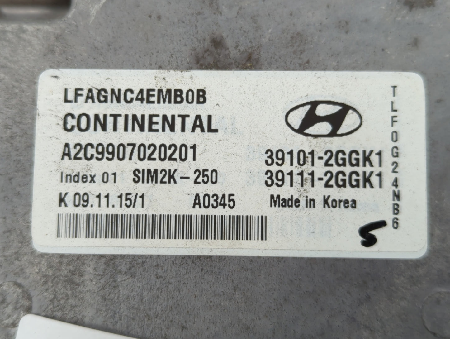 2015-2017 Hyundai Sonata PCM Engine Control Computer ECU ECM PCU OEM P/N:39111-2GGK1 39101-2GGK1 Fits Fits 2015 2016 2017 OE