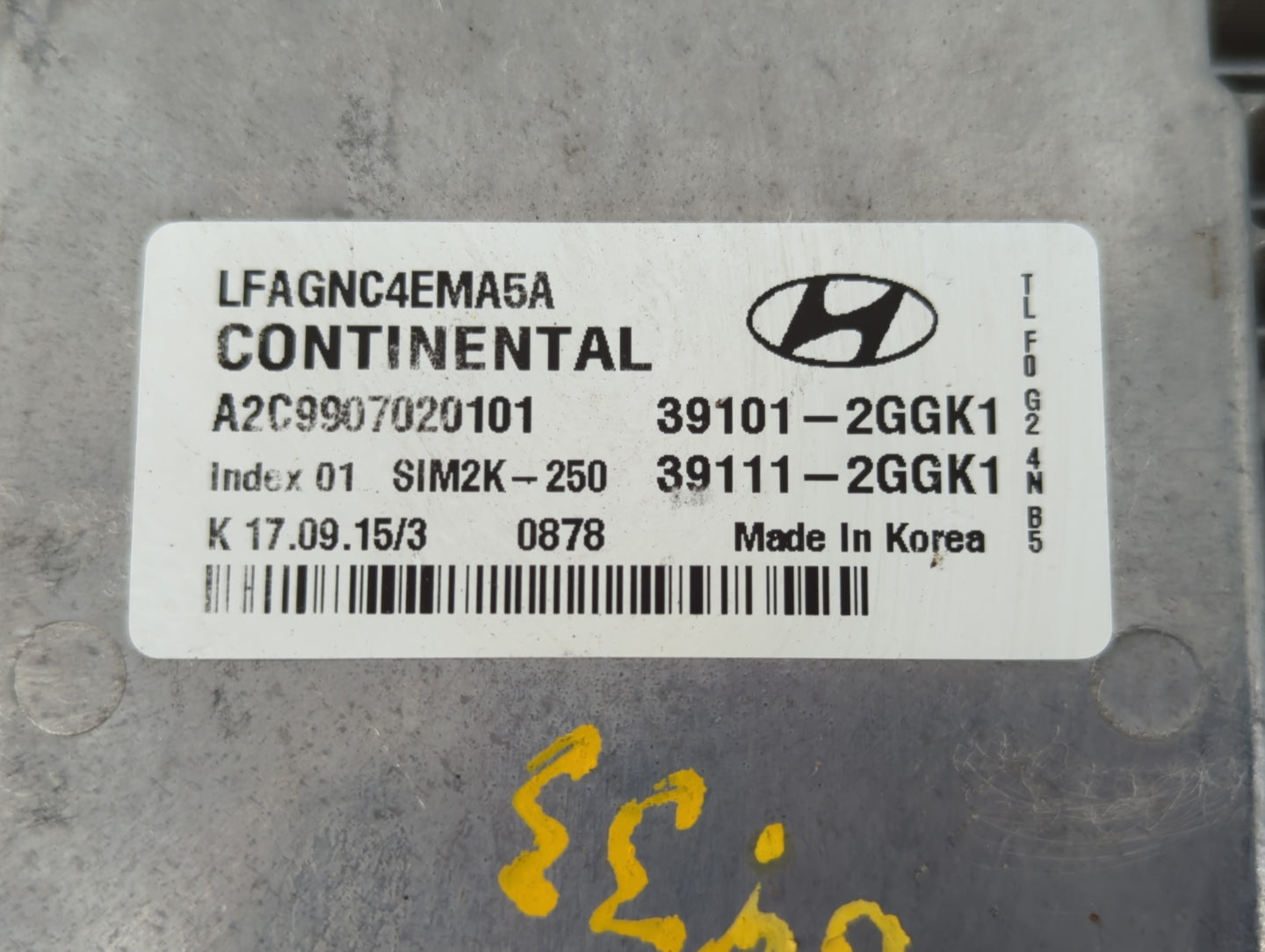 2015-2017 Hyundai Sonata PCM Engine Control Computer ECU ECM PCU OEM P/N:39111-2GGK1 39101-2GGK1 Fits Fits 2015 2016 2017 OE