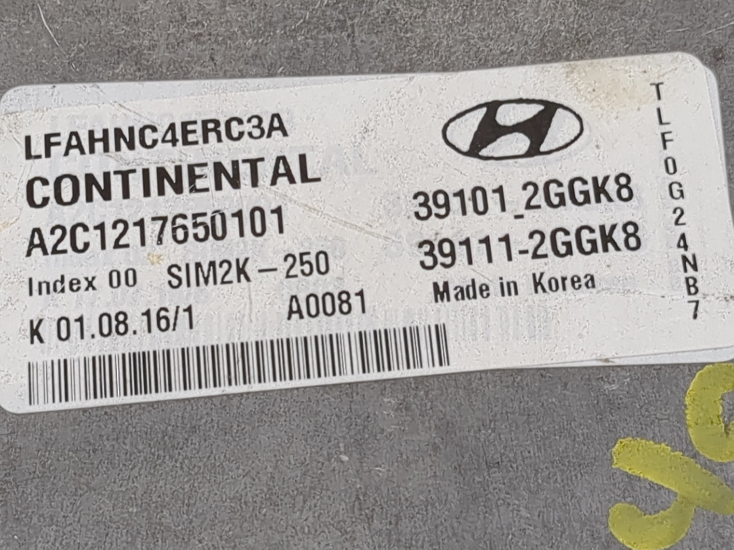 2016 Hyundai Sonata PCM Engine Control Computer ECU ECM PCU OEM P/N:39111-2GGK1 39101-2GGK3, 39111-2GGK3 Fits Fits 2015 2017