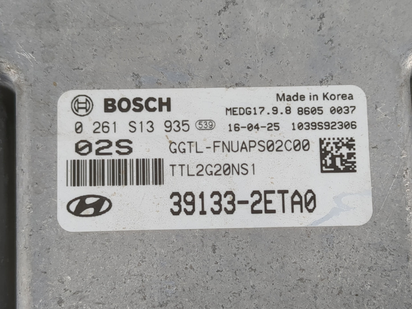 2016-2018 Hyundai Tucson PCM Engine Control Computer ECU ECM PCU OEM P/N:39133-2ETA0 Fits Fits 2016 2017 2018 OEM Used Auto 