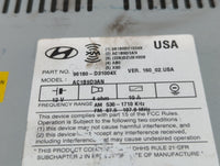2016-2017 Hyundai Tucson Radio AM FM Cd Player Receiver Replacement P/N:96180-D31004X Fits Fits 2016 2017 OEM Used Auto Part
