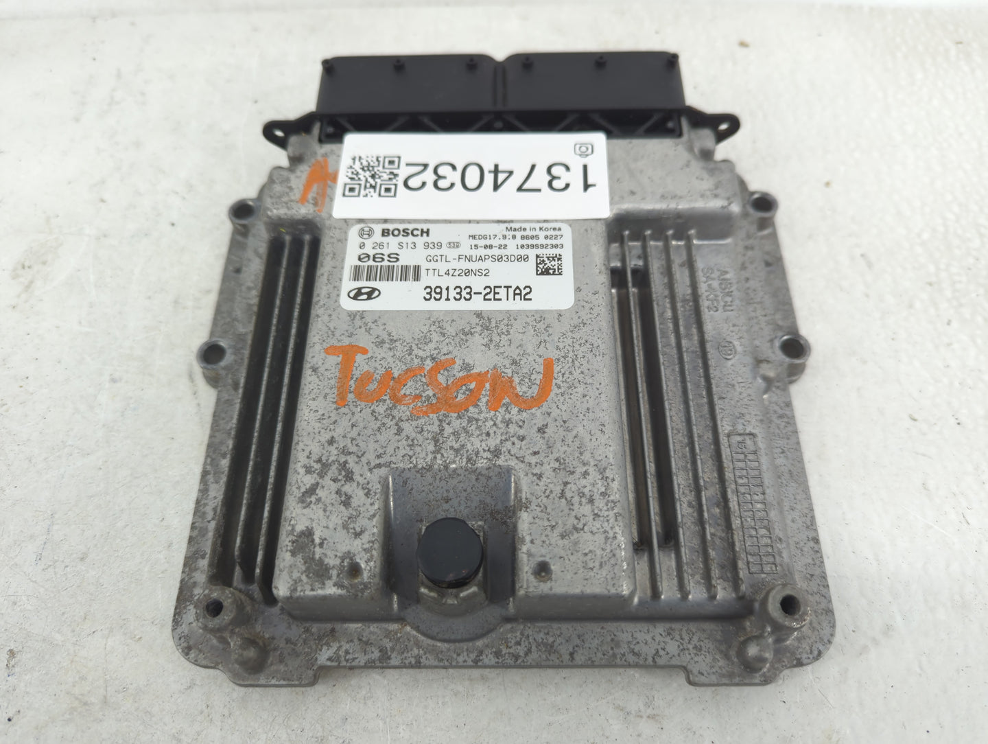 2016-2018 Hyundai Tucson PCM Engine Control Computer ECU ECM PCU OEM P/N:39133-2ETA2 Fits Fits 2016 2017 2018 OEM Used Auto 