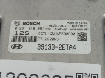 2016-2018 Hyundai Tucson PCM Engine Control Computer ECU ECM PCU OEM P/N:0 261 S18 061 39133-2ETA4 Fits Fits 2016 2017 2018 OEM Used Auto Parts