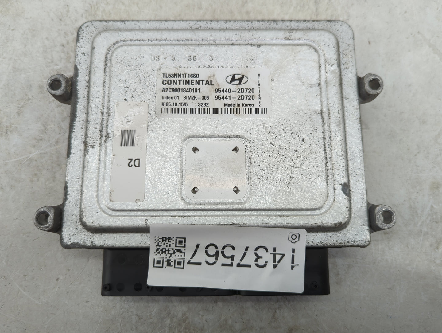 2016-2018 Hyundai Tucson PCM Engine Control Computer ECU ECM PCU OEM P/N:95440-2D720 95441-2D720 Fits Fits 2016 2017 2018 OE