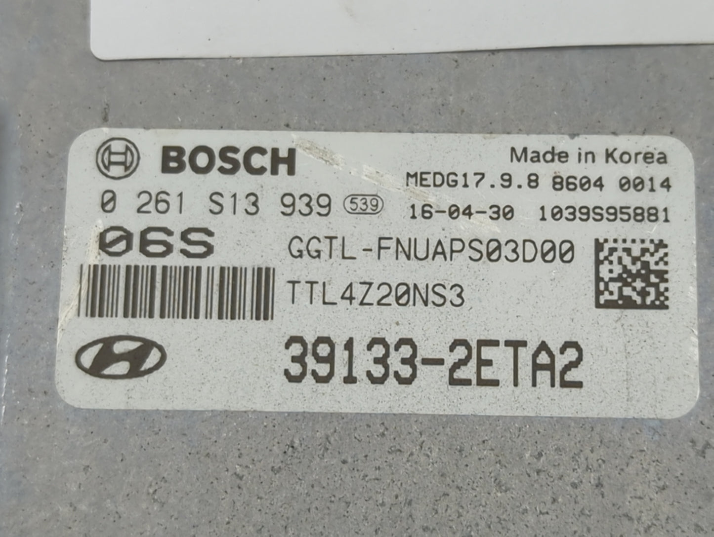 2016-2018 Hyundai Tucson PCM Engine Control Computer ECU ECM PCU OEM P/N:39133-2ETA2 0 261 S13 939 Fits Fits 2016 2017 2018 