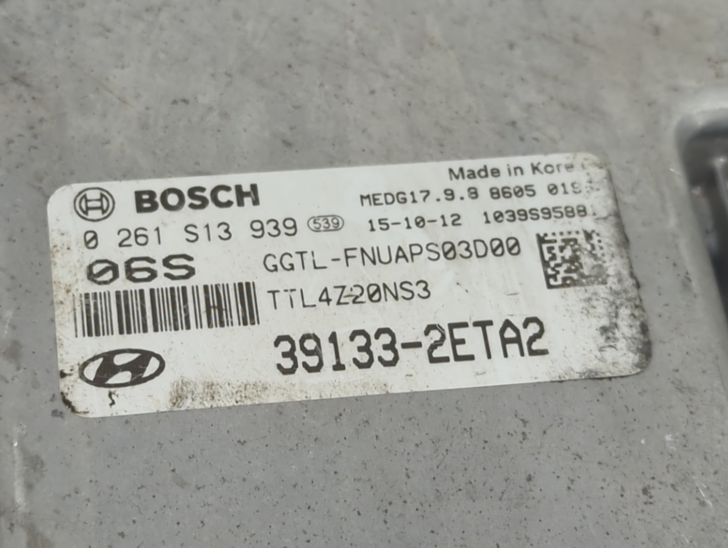 2016-2018 Hyundai Tucson PCM Engine Control Computer ECU ECM PCU OEM P/N:0 261 S13 939 39133-2ETA2 Fits Fits 2016 2017 2018 