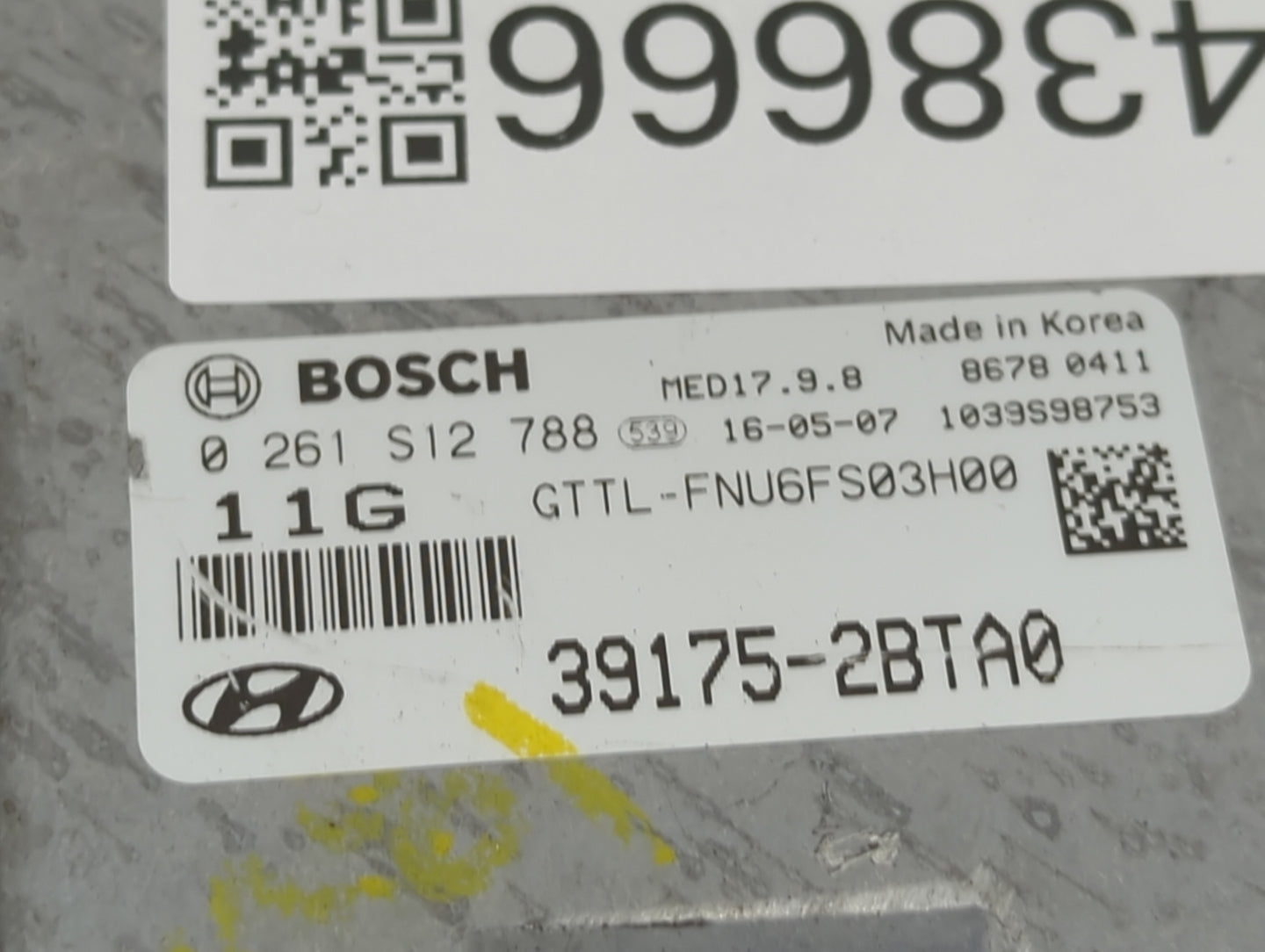 2016-2018 Hyundai Tucson PCM Engine Control Computer ECU ECM PCU OEM P/N:39175-2BTA0 0261S12788 Fits Fits 2016 2017 2018 OEM