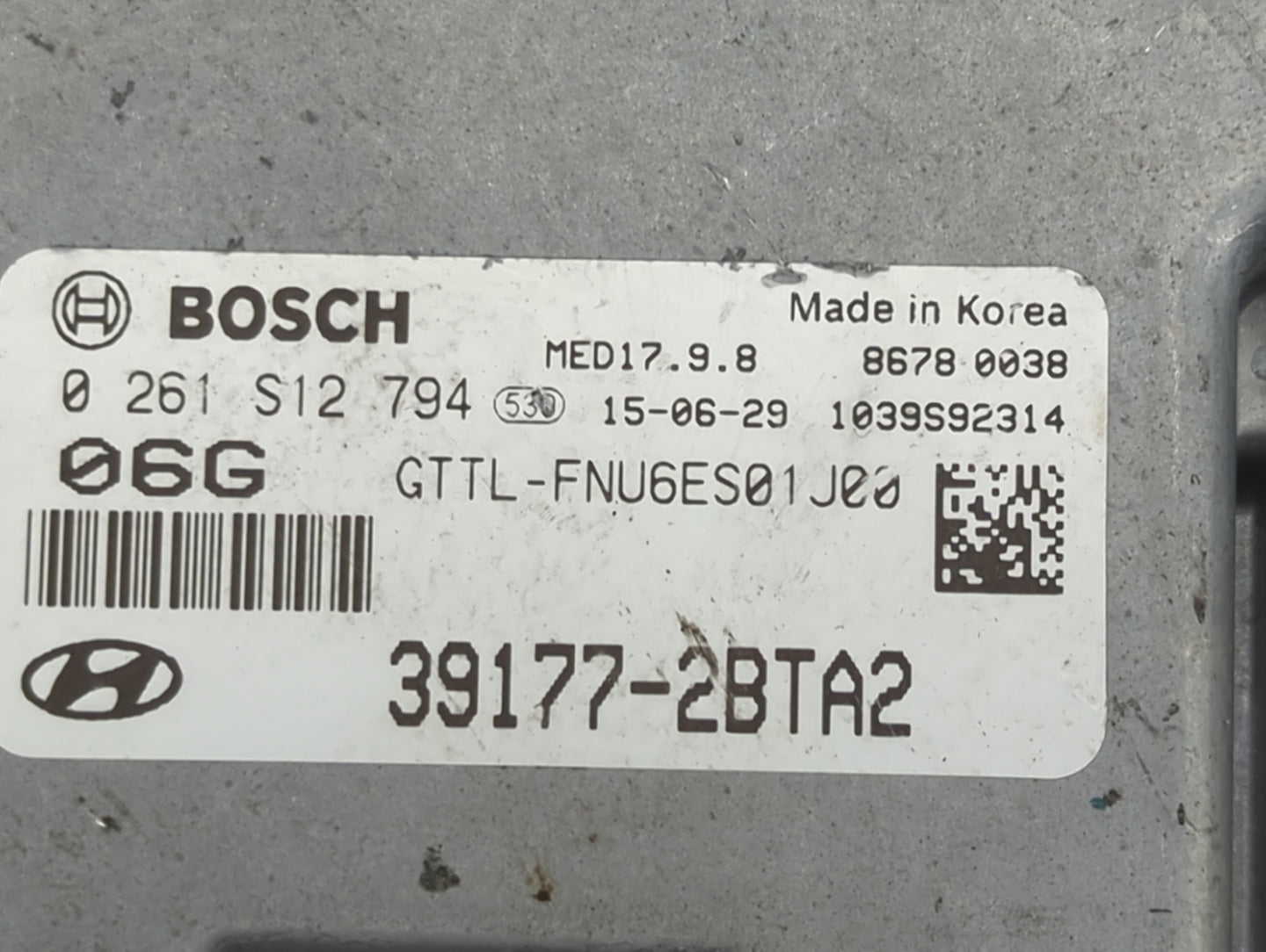 2016-2018 Hyundai Tucson PCM Engine Control Computer ECU ECM PCU OEM P/N:39177-2BTA2 0261S12794 Fits Fits 2016 2017 2018 OEM