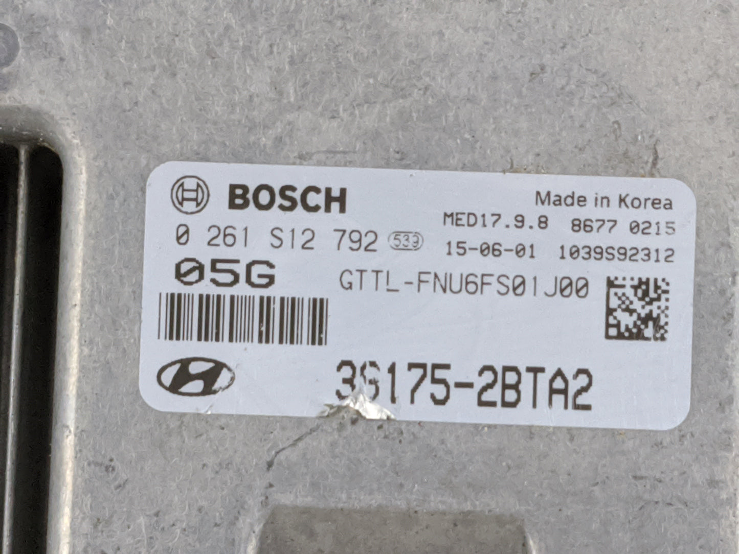 2016-2018 Hyundai Tucson PCM Engine Control Computer ECU ECM PCU OEM P/N:0261S12792 39175-2BTA2 Fits Fits 2016 2017 2018 OEM