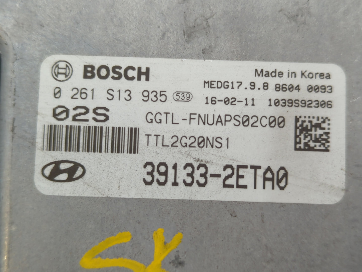 2016-2018 Hyundai Tucson PCM Engine Control Computer ECU ECM PCU OEM P/N:39133-2ETA0 Fits Fits 2016 2017 2018 OEM Used Auto 