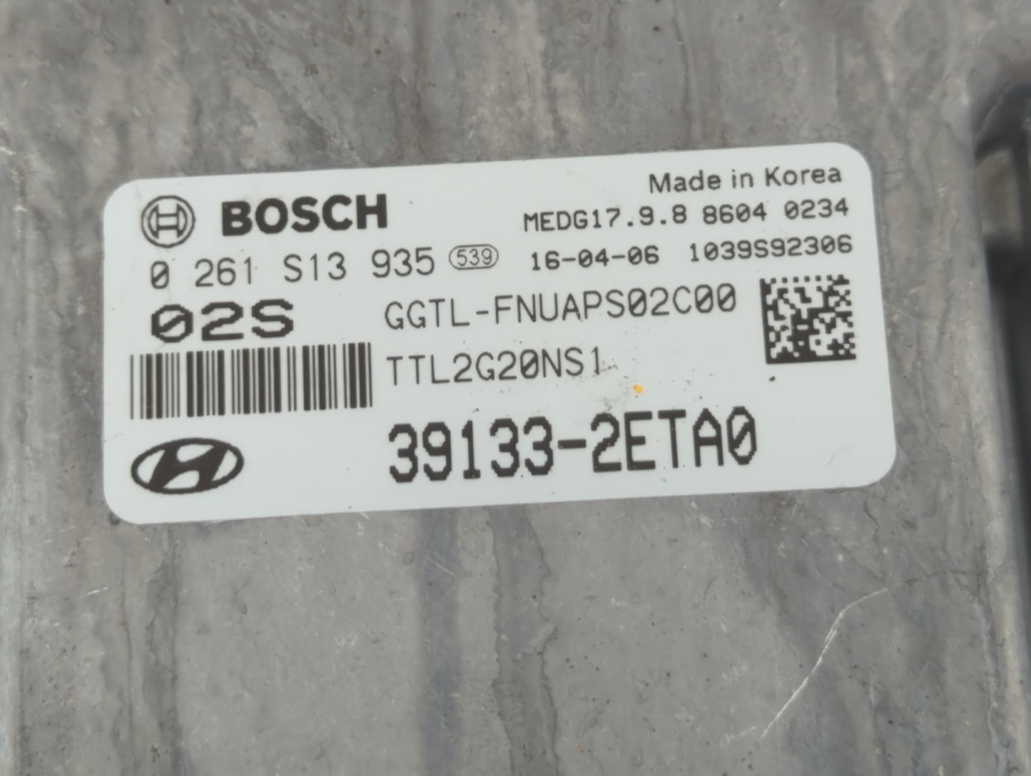 2016-2018 Hyundai Tucson PCM Engine Control Computer ECU ECM PCU OEM P/N:39199-2ETA0 Fits Fits 2016 2017 2018 OEM Used Auto 