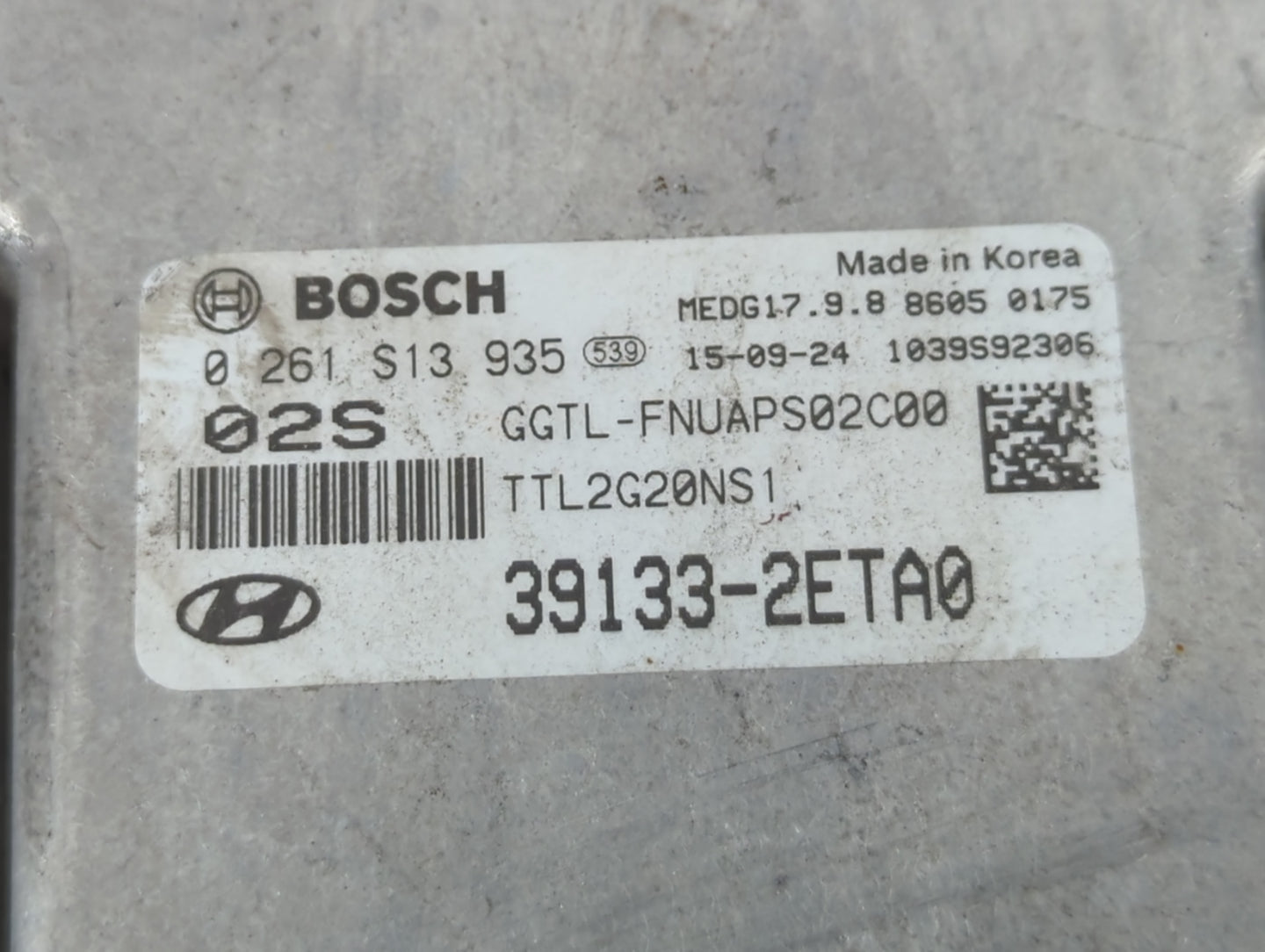 2016-2018 Hyundai Tucson PCM Engine Control Computer ECU ECM PCU OEM P/N:39133-2ETA0 Fits Fits 2016 2017 2018 OEM Used Auto 