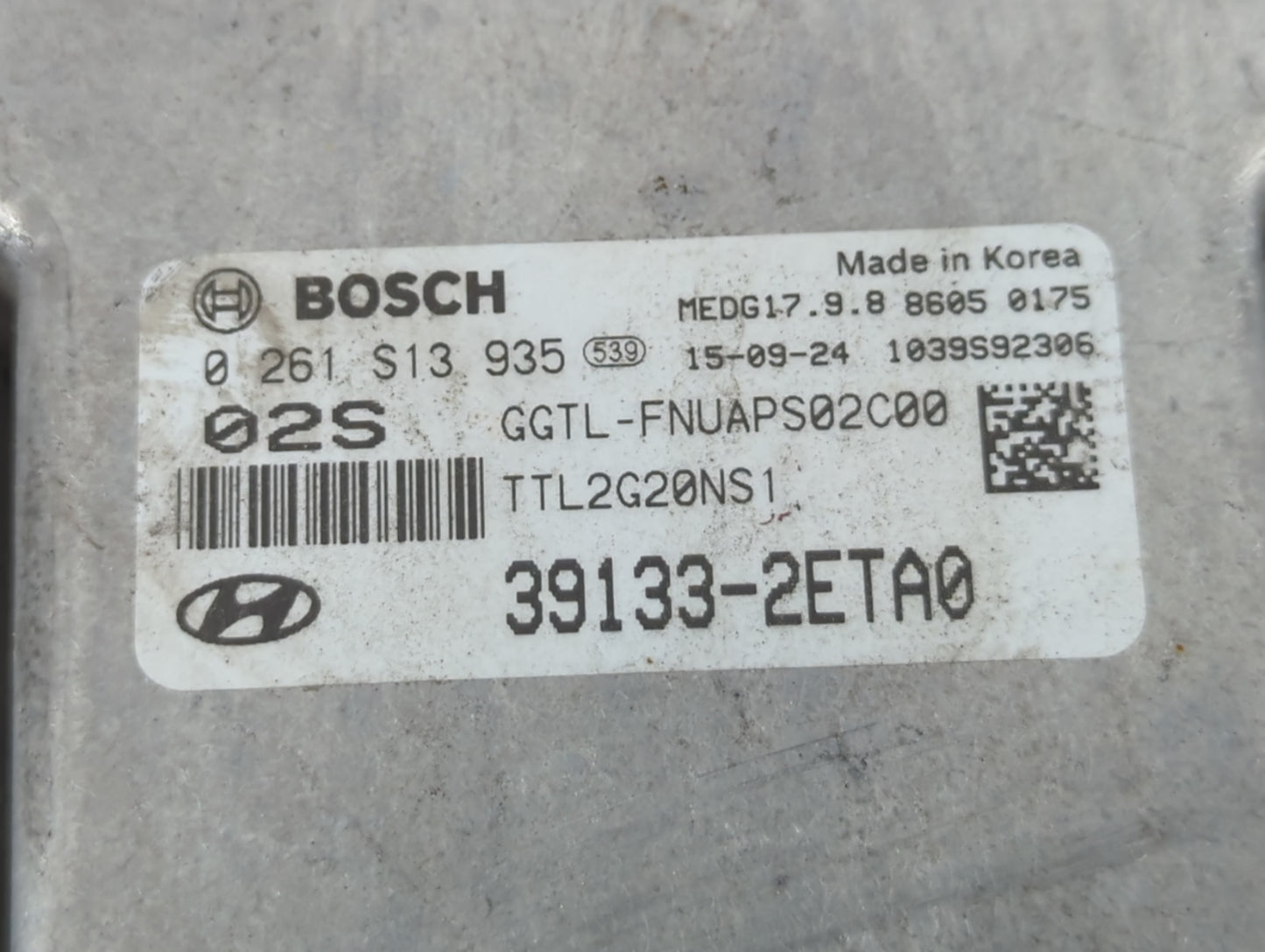 2016-2018 Hyundai Tucson PCM Engine Control Computer ECU ECM PCU OEM P/N:39133-2ETA0 Fits Fits 2016 2017 2018 OEM Used Auto 