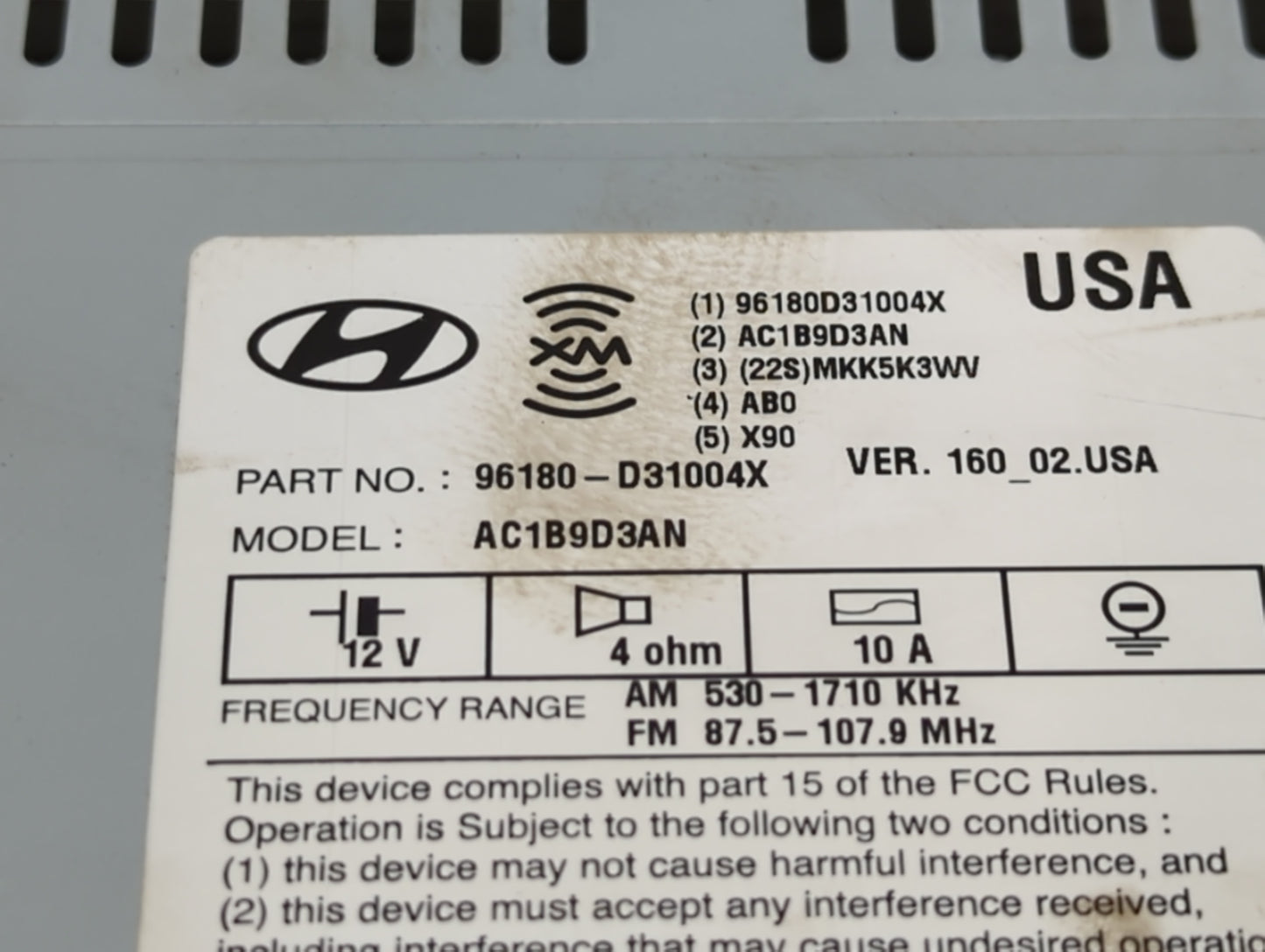 2016-2017 Hyundai Tucson Am Fm Cd Player Radio Receiver - Oemusedautoparts1.com