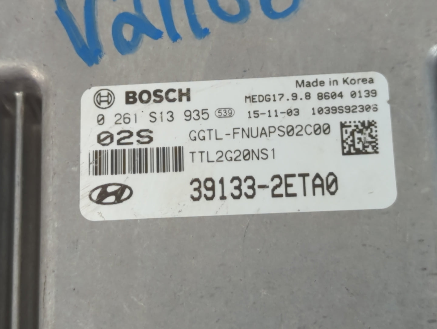 2016-2018 Hyundai Tucson PCM Engine Control Computer ECU ECM PCU OEM P/N:39133-2ETA0 Fits Fits 2016 2017 2018 OEM Used Auto 