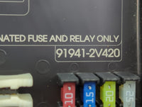 2016-2017 Hyundai Veloster Fusebox Fuse Box Panel Relay Module P/N:91941-2V420 Fits Fits 2016 2017 OEM Used Auto Parts - Oem