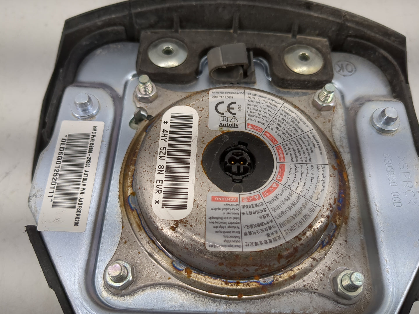 2012-2017 Hyundai Veloster Air Bag Driver Left Steering Wheel Mounted Fits Fits 2012 2013 2014 2015 2016 2017 OEM Used Auto 