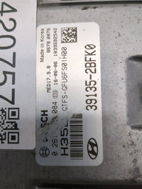 2016 Hyundai Veloster PCM Engine Control Computer ECU ECM PCU OEM P/N:39135-2BFK0 GTFS-GFU6FS01H00 Fits OEM Used Auto Parts 
