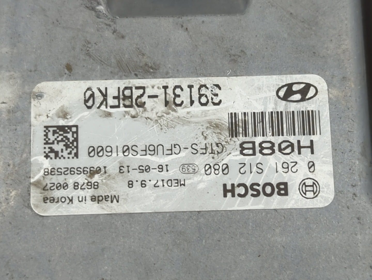 2016 Hyundai Veloster PCM Engine Control Computer ECU ECM PCU OEM P/N:39131-2BFK0 0261S12080, 39130-2BFK0 Fits OEM Used Auto