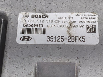 2016-2017 Hyundai Veloster PCM Engine Control Computer ECU ECM PCU OEM P/N:0261S12519 39125-2BFK5, GGFS-GFU6ES02H00 Fits 2016 2017 OEM Used Auto Parts
