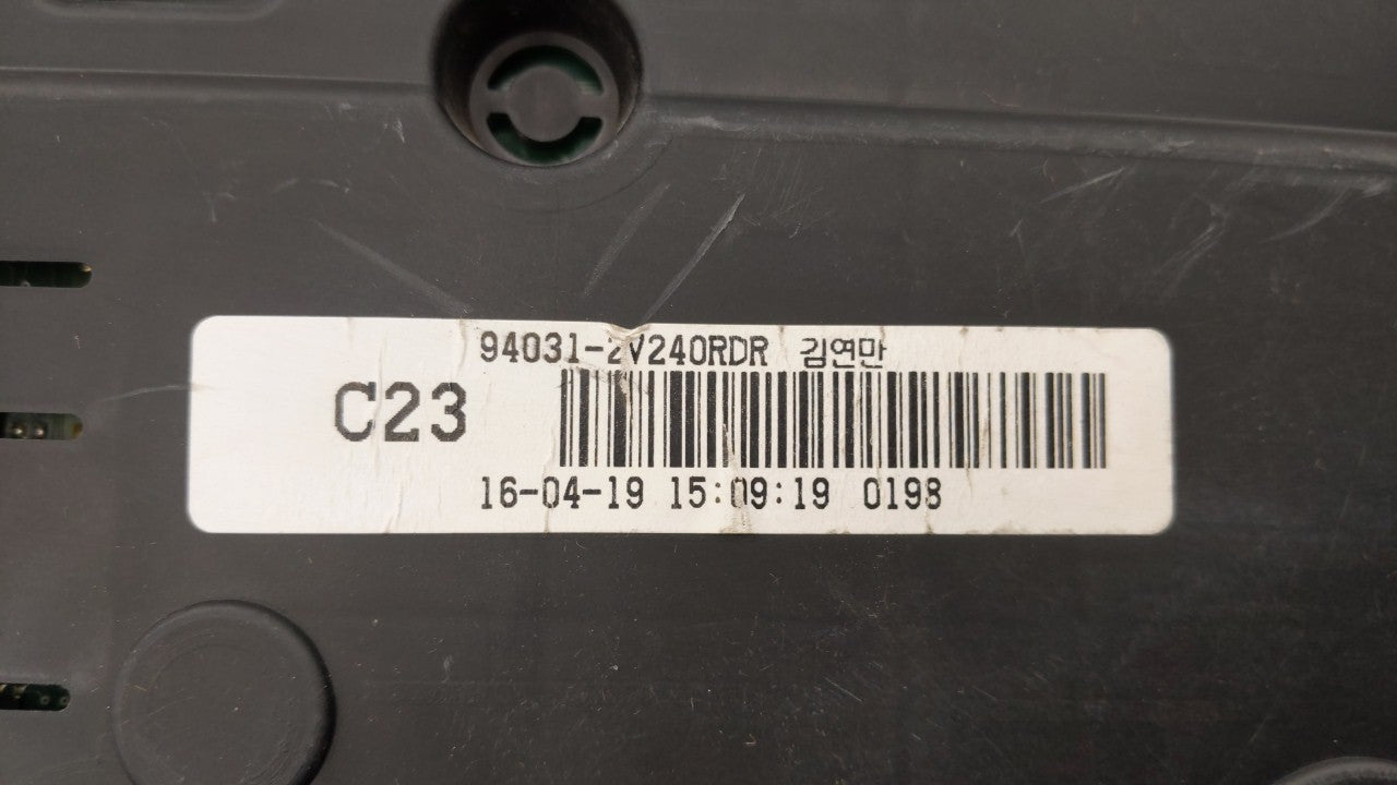 2016-2017 Hyundai Veloster Instrument Cluster Speedometer Gauges P/N:94031-2V240 94031-2V240RDR Fits Fits 2016 2017 OEM Used