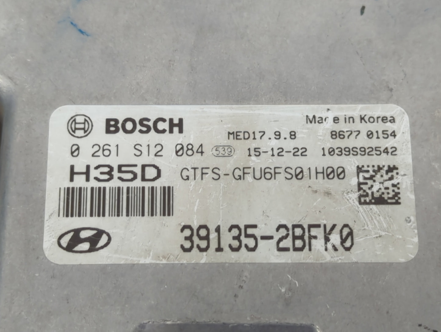 2016 Hyundai Veloster PCM Engine Control Computer ECU ECM PCU OEM P/N:39135-2BFK0 Fits OEM Used Auto Parts - Oemusedautopart