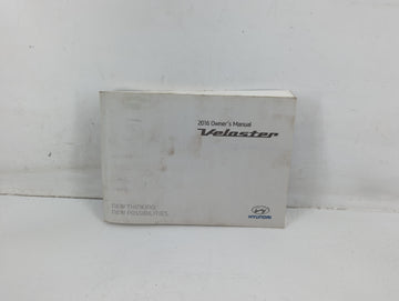 2016 Hyundai Veloster Owners Manual Book Guide P/N:G2V0-EU56D OEM Used Auto Parts - Oemusedautoparts1.com