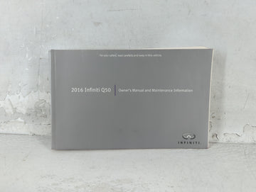 2016 Infiniti Q50 Owners Manual Book Guide OEM Used Auto Parts - Oemusedautoparts1.com