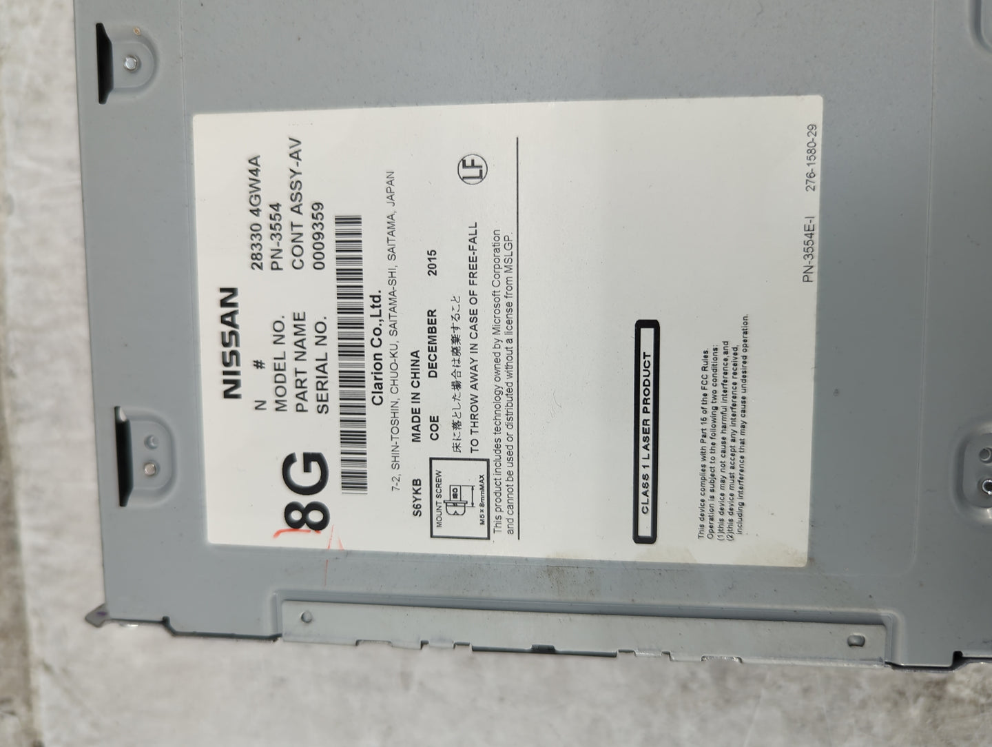 2015-2019 Infiniti Q50 Radio AM FM Cd Player Receiver Replacement P/N:28330 4GW4A PN-3554 Fits Fits 2015 2016 2017 2018 2019