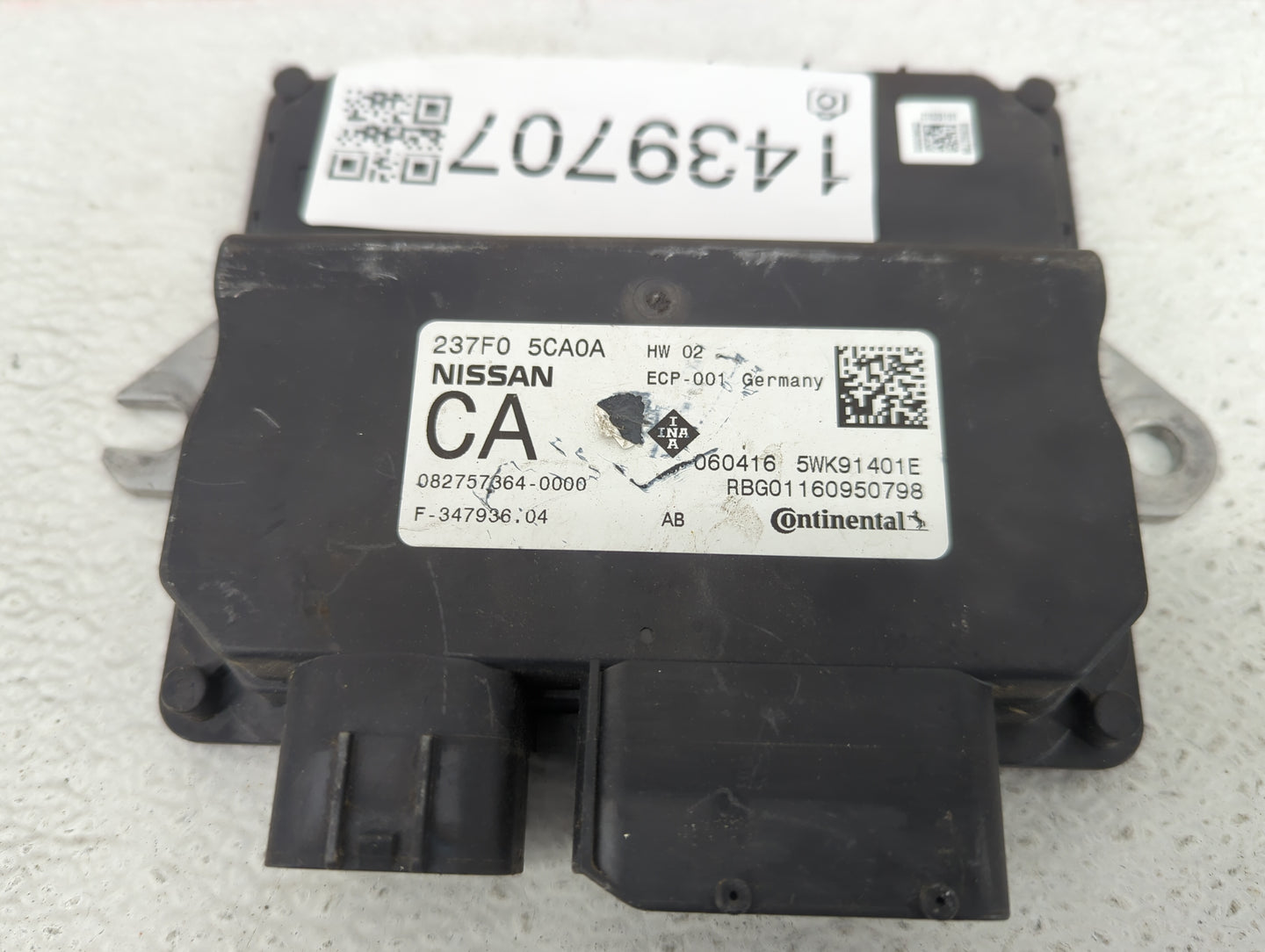 2016 Infiniti Q50 PCM Engine Control Computer ECU ECM PCU OEM P/N:237F0 5CA0A 5WK91401E Fits OEM Used Auto Parts - Oemusedau