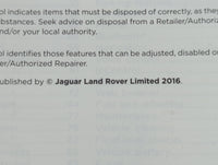 2016 Jaguar F-Pace Owners Manual Book Guide OEM Used Auto Parts - Oemusedautoparts1.com