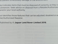 2016 Jaguar Xe Owners Manual Book Guide OEM Used Auto Parts - Oemusedautoparts1.com