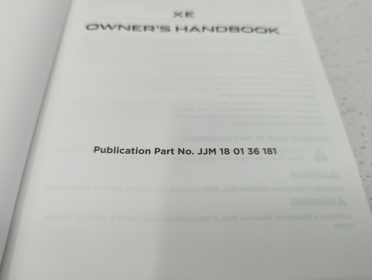 2016 Jaguar Xe Owners Manual Book Guide OEM Used Auto Parts - Oemusedautoparts1.com