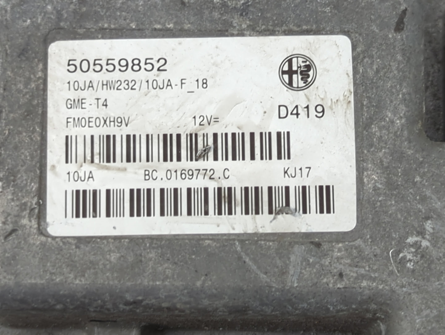 2013-2017 Jaguar Xf PCM Engine Control Computer ECU ECM PCU OEM P/N:50559852 10JA/HW232/10JA-F_18 Fits OEM Used Auto Parts -