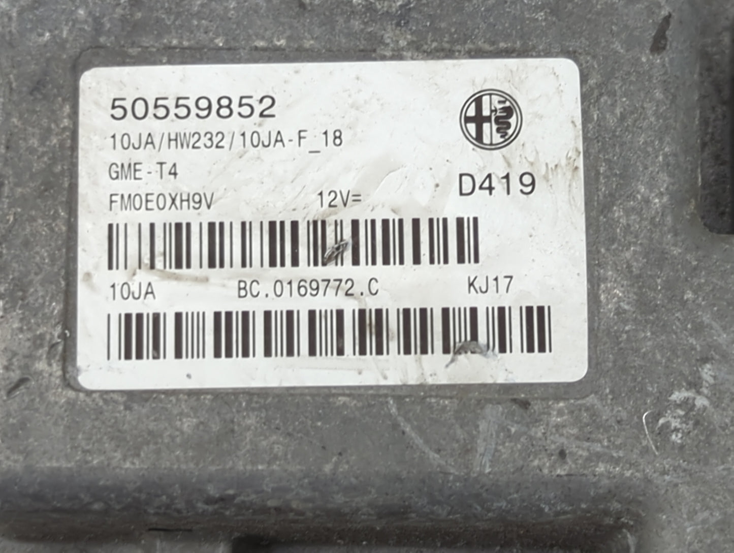 2013-2017 Jaguar Xf PCM Engine Control Computer ECU ECM PCU OEM P/N:50559852 10JA/HW232/10JA-F_18 Fits OEM Used Auto Parts -