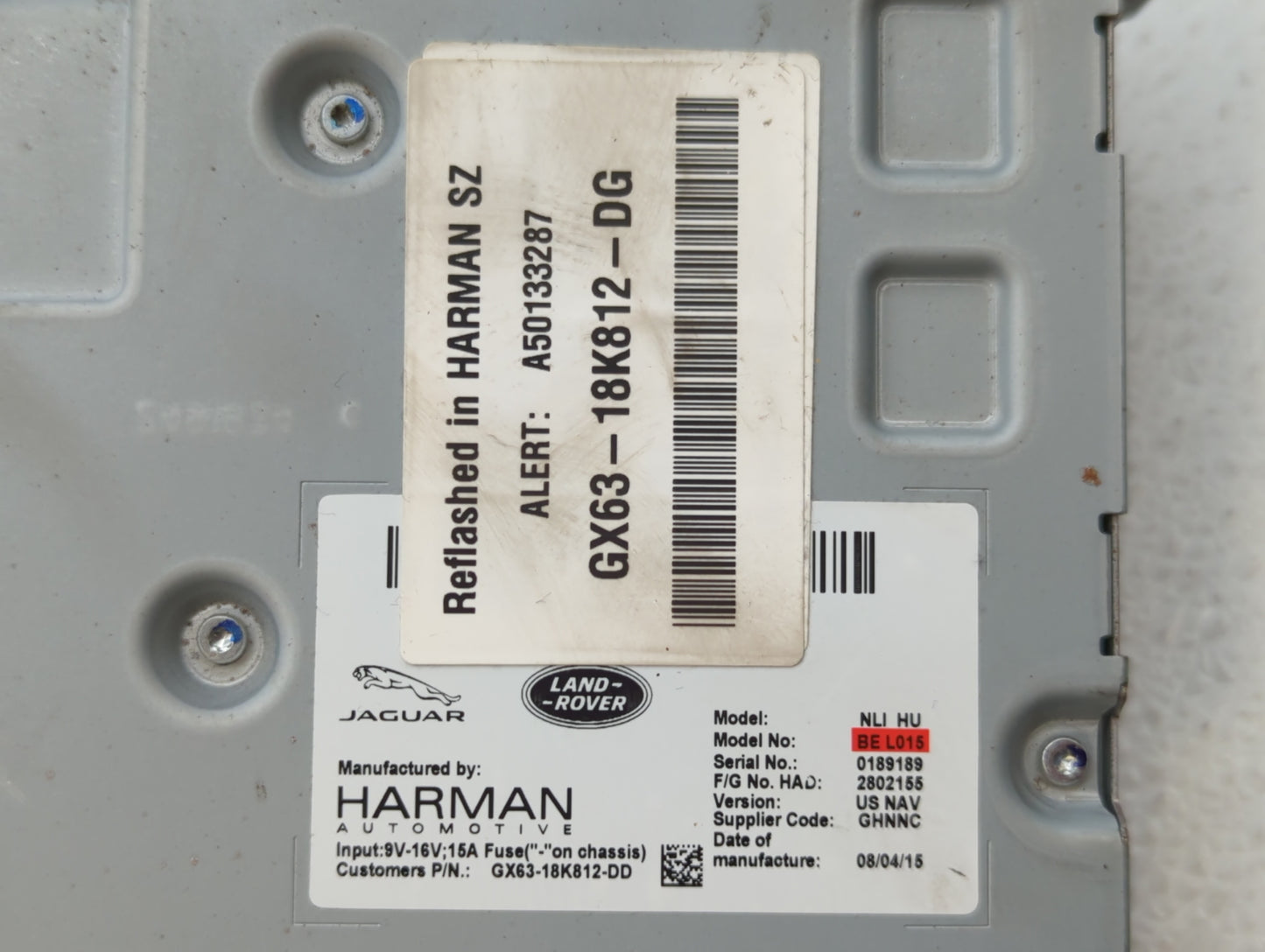 2016-2017 Jaguar Xf Radio AM FM Cd Player Receiver Replacement P/N:GX63-18K812-DG Fits Fits 2016 2017 2018 2019 OEM Used Aut