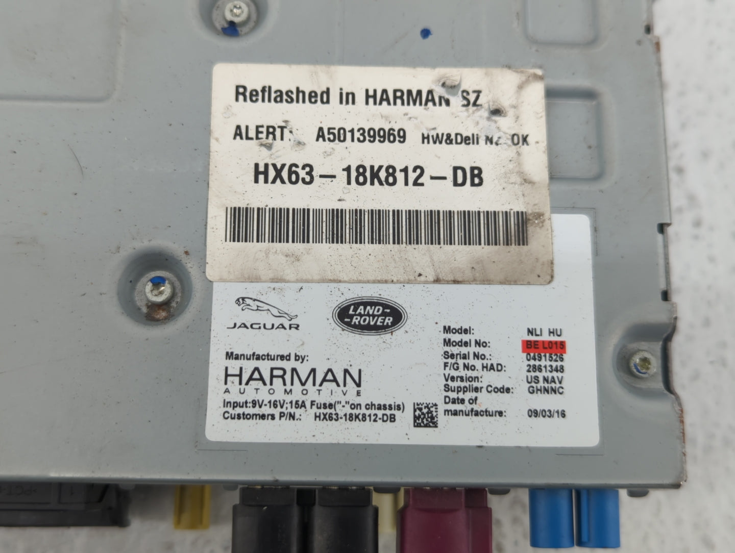 2016-2017 Jaguar Xf Radio AM FM Cd Player Receiver Replacement P/N:GX63-18K812-DG Fits Fits 2016 2017 2018 2019 OEM Used Aut