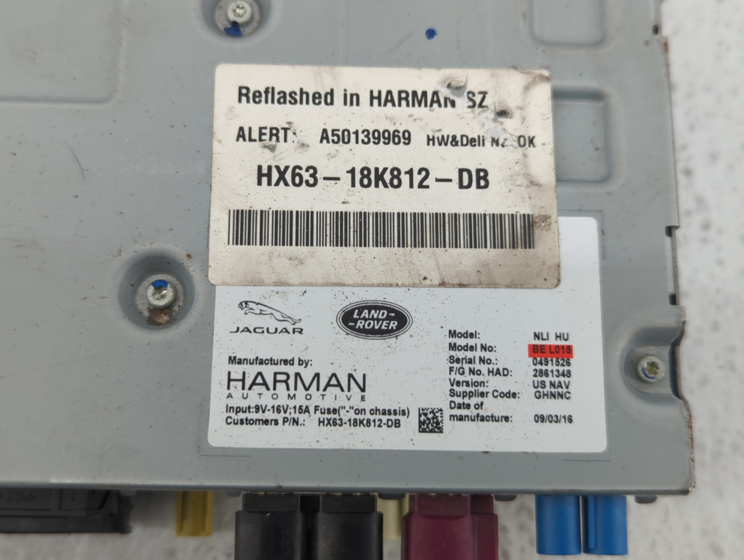 2016-2017 Jaguar Xf Radio AM FM Cd Player Receiver Replacement P/N:GX63-18K812-DG Fits Fits 2016 2017 2018 2019 OEM Used Aut