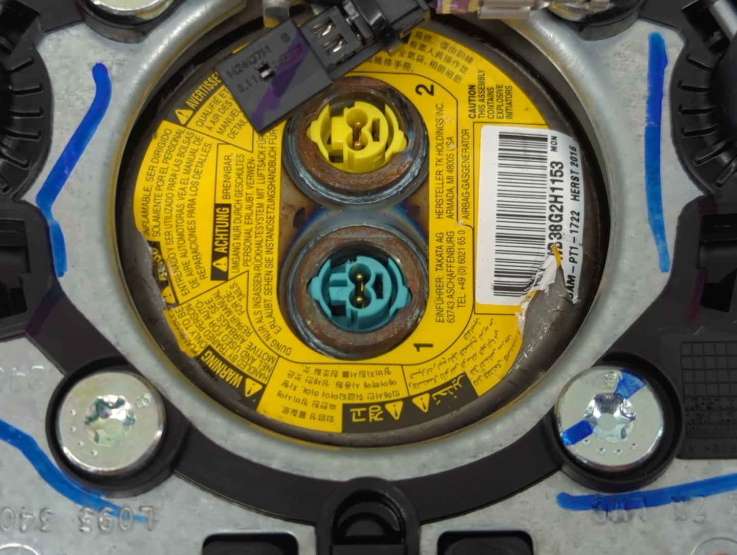 2014-2018 Jeep Cherokee Air Bag Driver Left Steering Wheel Mounted 1138591 - Oemusedautoparts1.com