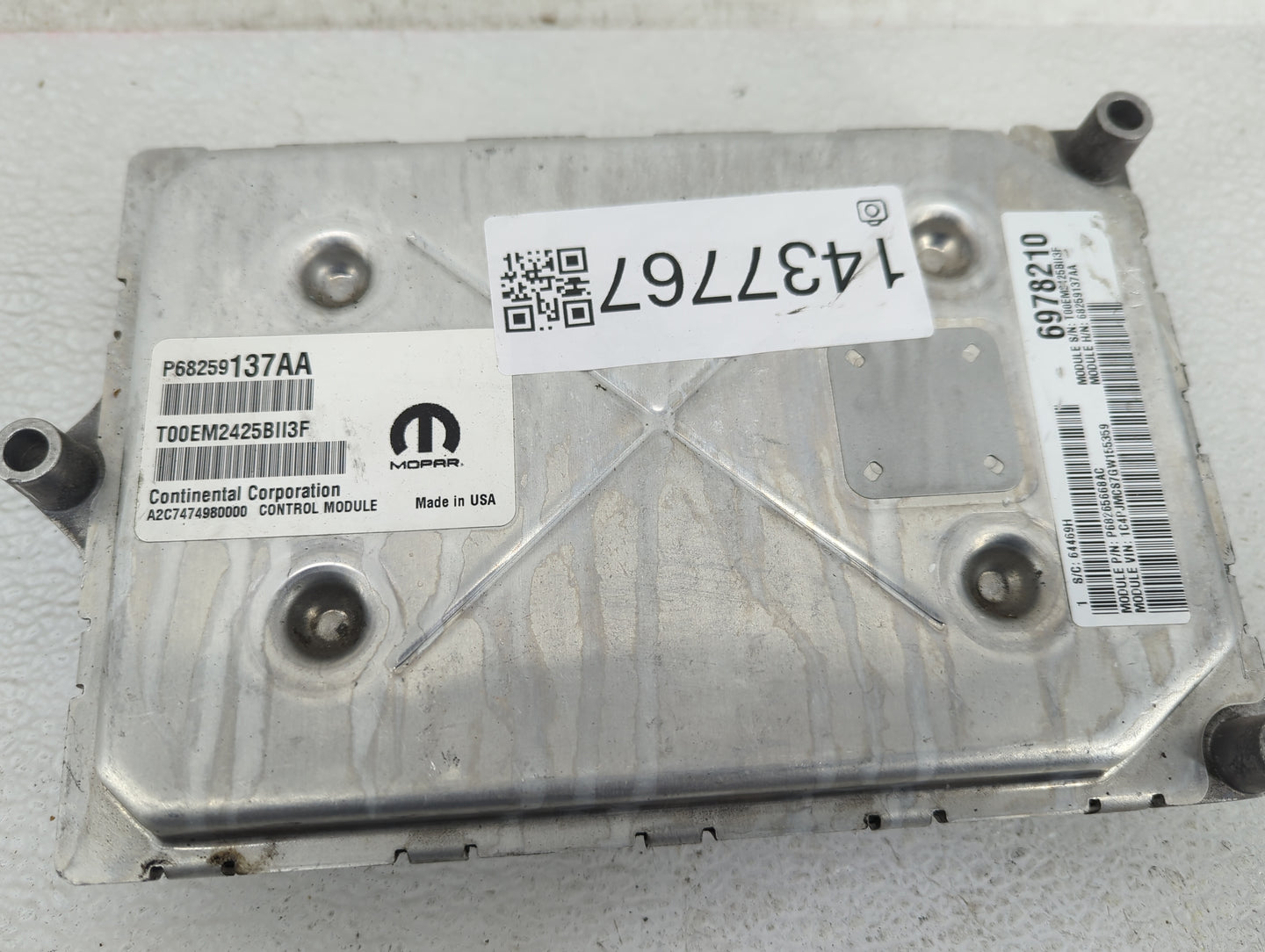 2016-2017 Jeep Cherokee PCM Engine Control Computer ECU ECM PCU OEM P/N:P68259137AA A2C7474980000 Fits Fits 2016 2017 OEM Us