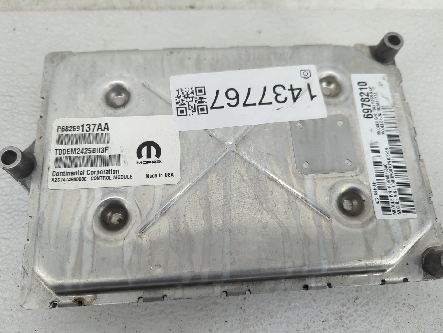 2016-2017 Jeep Cherokee PCM Engine Control Computer ECU ECM PCU OEM P/N:P68259137AA A2C7474980000 Fits Fits 2016 2017 OEM Us