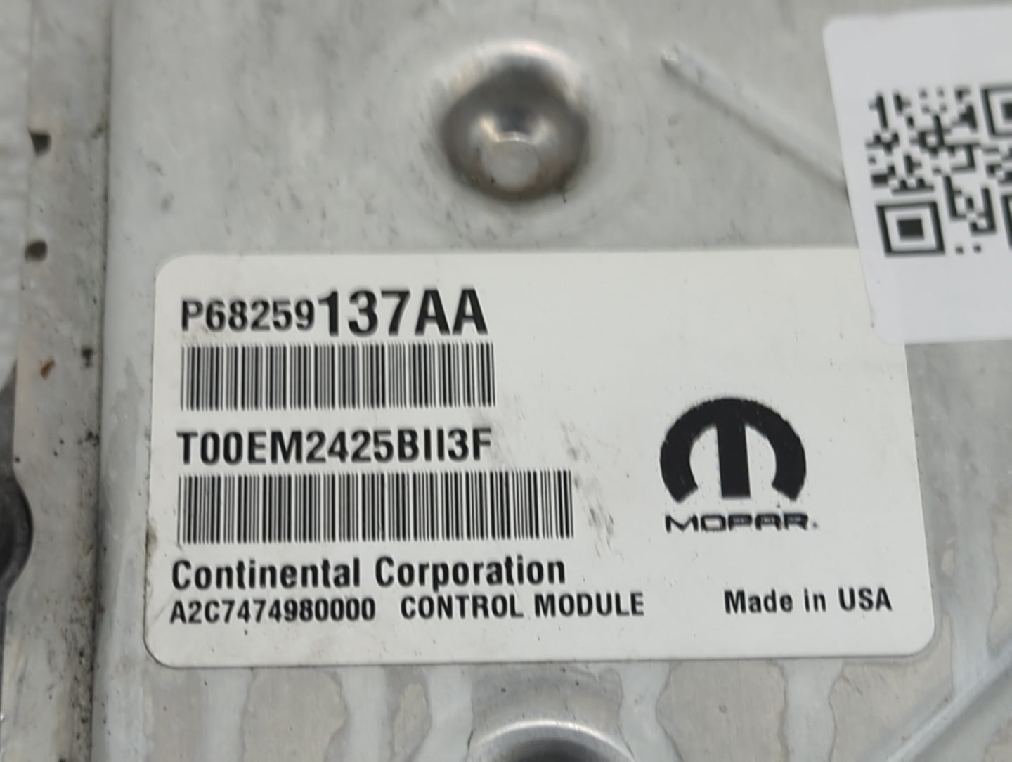 2016-2017 Jeep Cherokee PCM Engine Control Computer ECU ECM PCU OEM P/N:P68259137AA A2C7474980000 Fits Fits 2016 2017 OEM Us